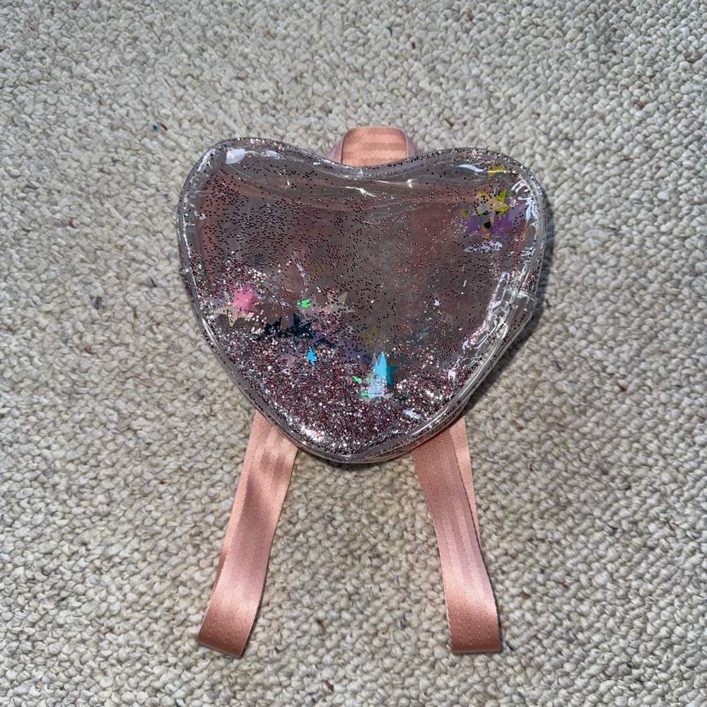 Carter’s Heart-Shaped Pink Glitter Clear Mini Backpack